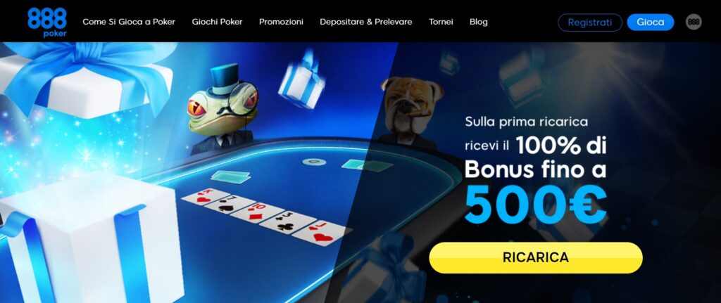 888 poker bonus benvenuto