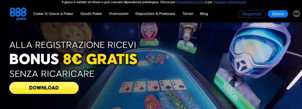 888 poker registrazione