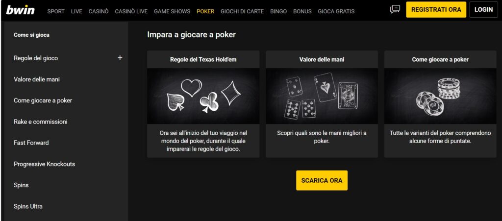 come si gioca a poker bwin