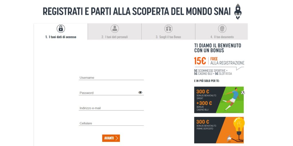 registrazione snai