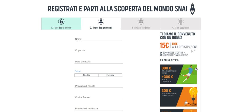 registrazione snai