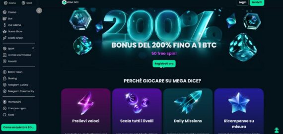 Recensione Mega Dice: Il Crypto Casinò innovativo