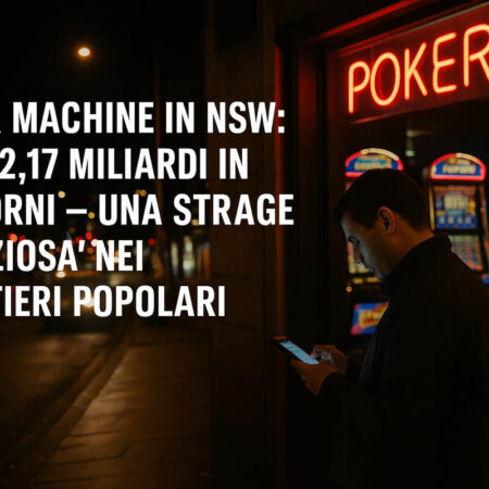 Poker Machine in NSW: Persi 2,17 Miliardi in 90 Giorni