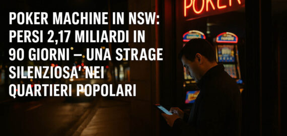 Poker Machine in NSW: Persi 2,17 Miliardi in 90 Giorni